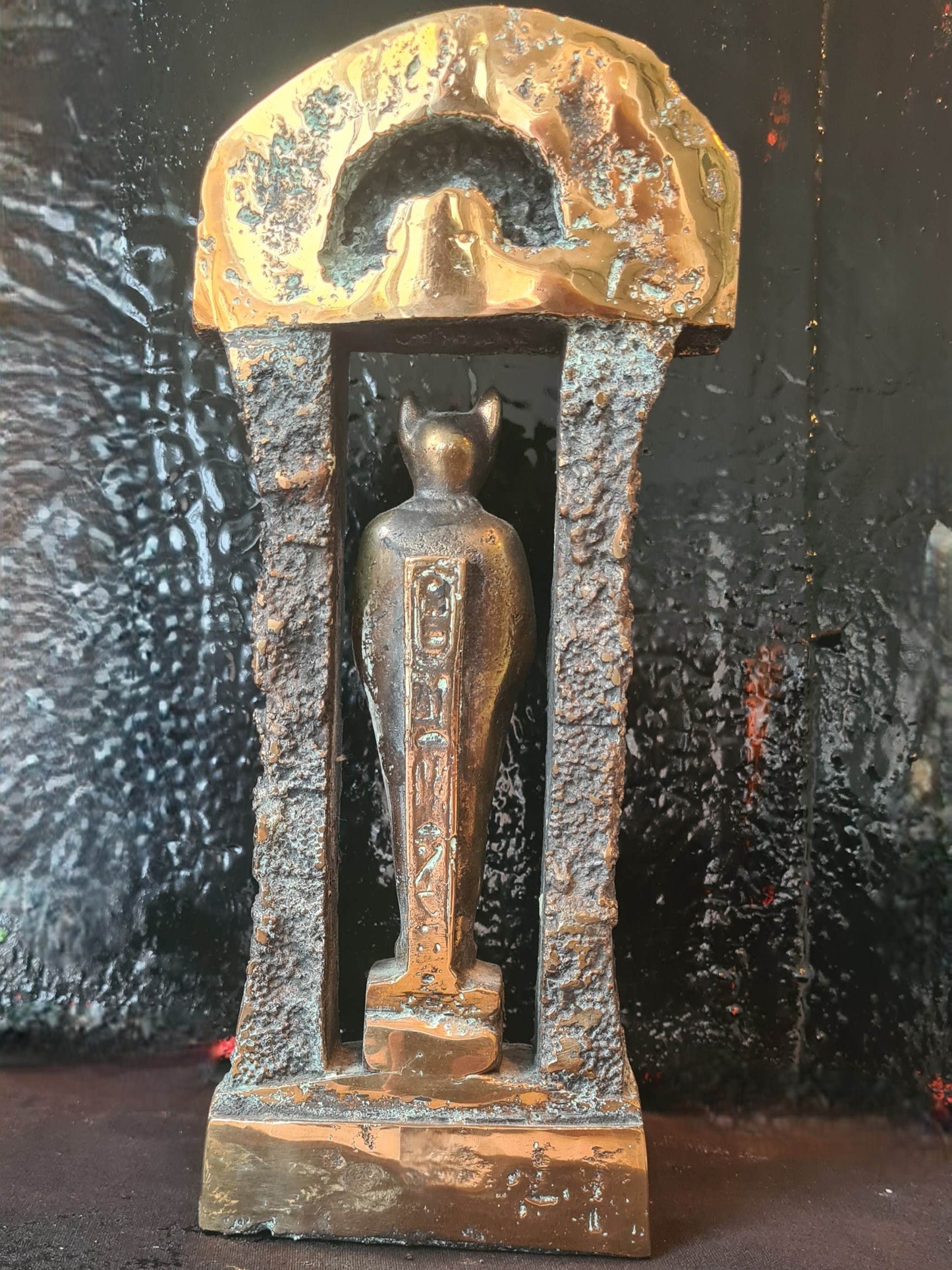 Mogens Leanders bronzeskulptur med egyptisk gud - A3