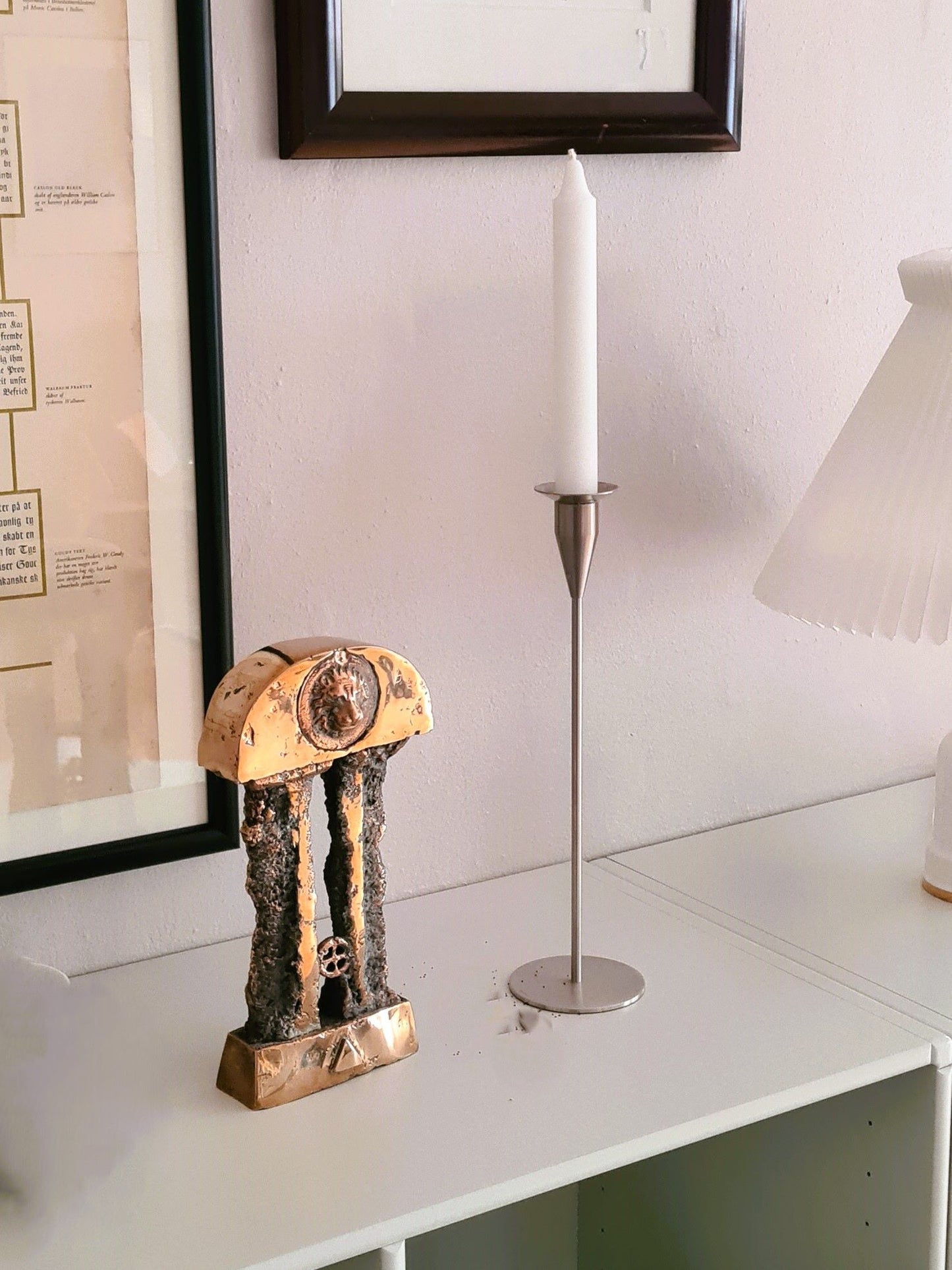 Mogens Leanders bronzeskulptur - korset, hjertet og soltegnet - A1
