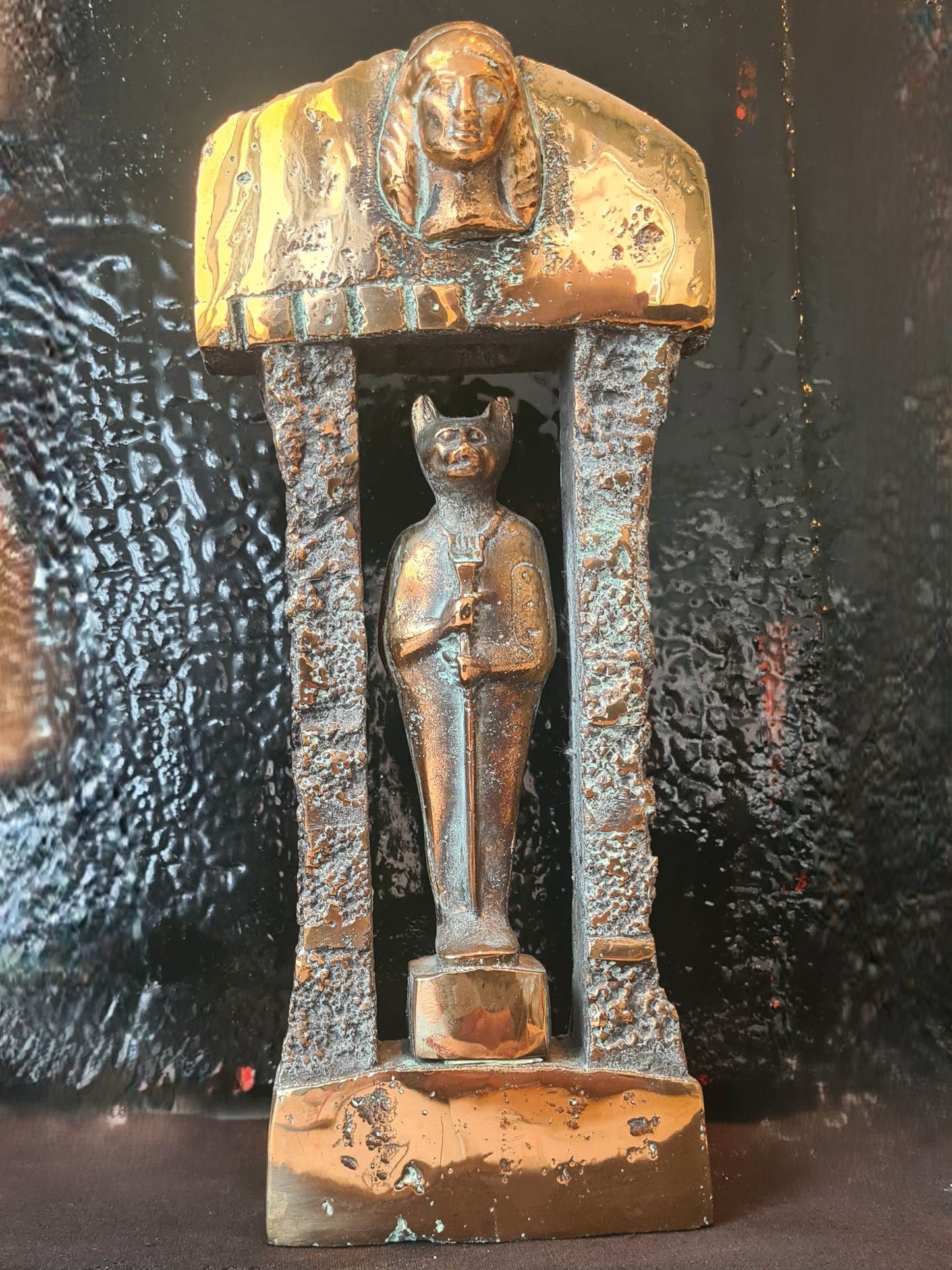 Mogens Leanders bronzeskulptur med egyptisk gud - A3